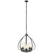 Kichler Tuscany 24" 5 Light Chandelier with Clear Seeded Glass, Black - 44060BK