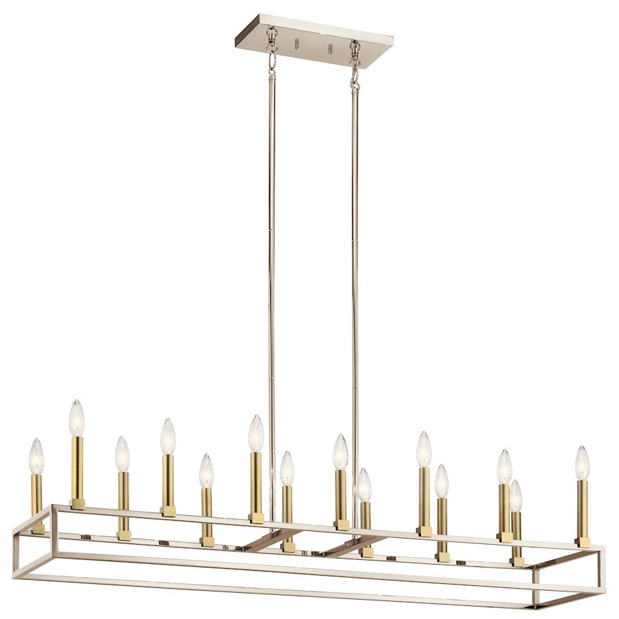 Finet Linear Chandelier, Polished Nickel