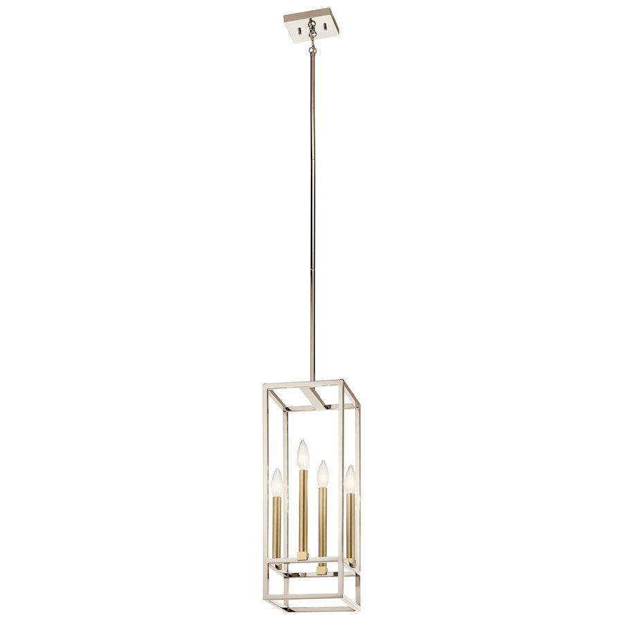 4 Light Pendant, Polished Nickel