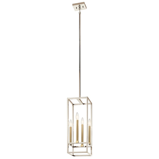 4 Light Pendant, Polished Nickel