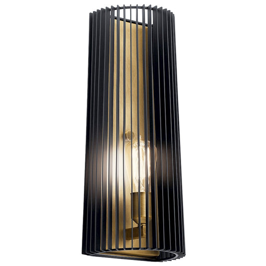 1 Light Contemporary Wall Sconce, Black