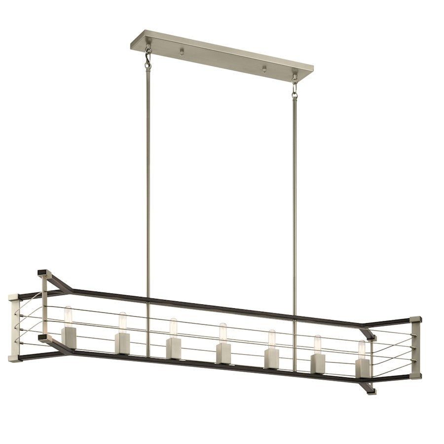 Kichler Lente Linear 7 Light Chandelier,, Midnight Oak - 44252MOK