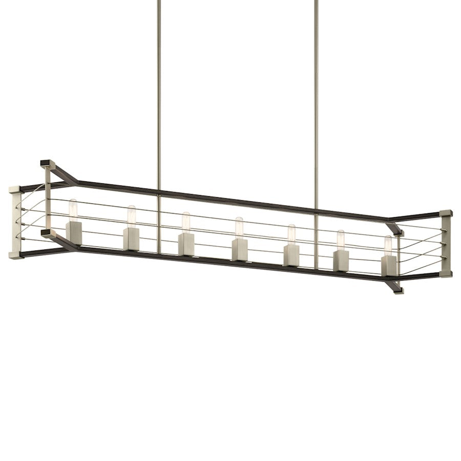 Lente Linear Chandelier, Midnight Oak