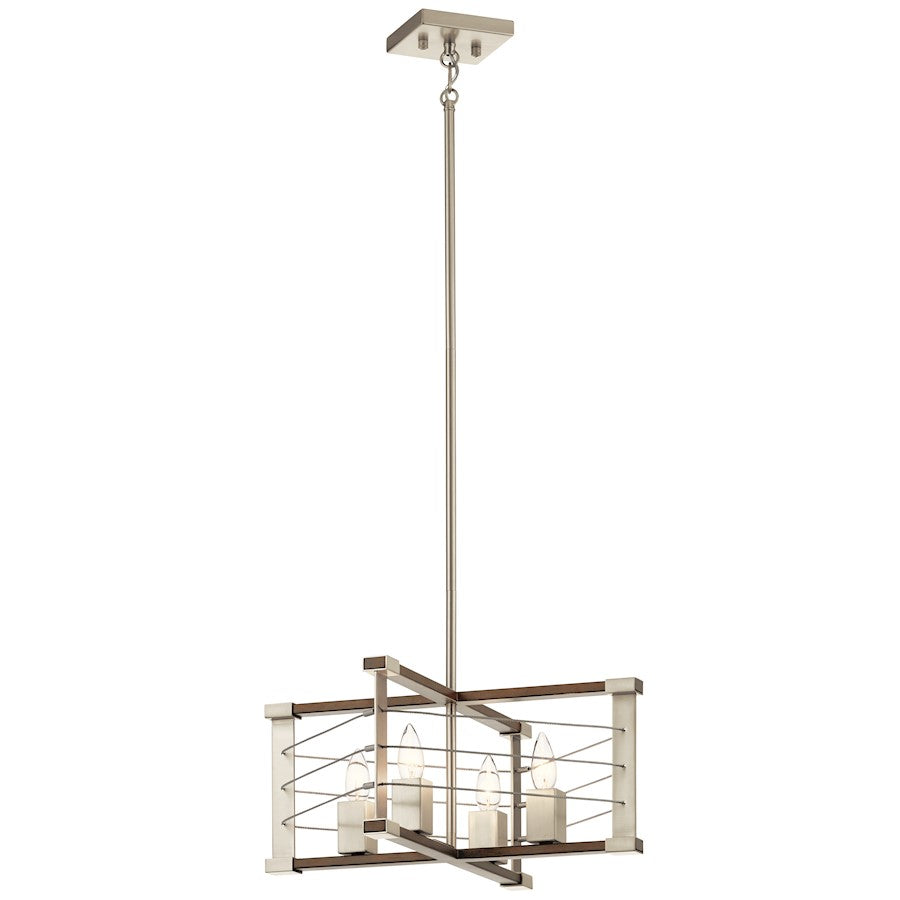 Kichler Lente 4 Light Pendant, Brushed Nickel - 44253NI