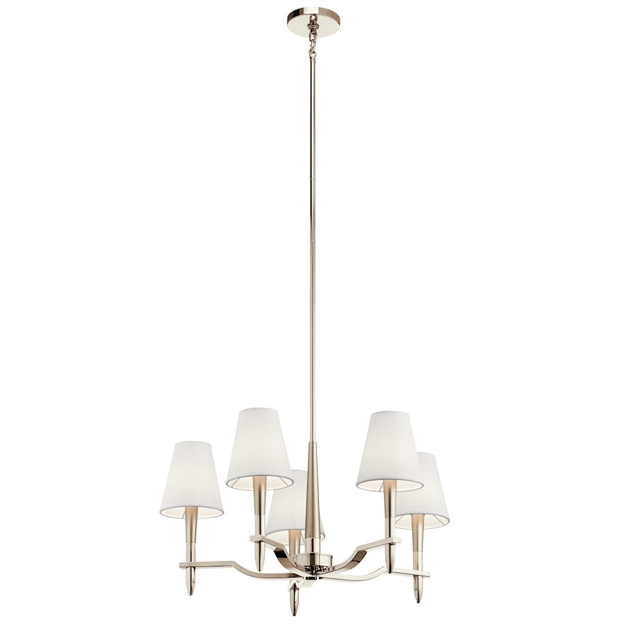 Kinsey Chandelier, Polished Nickel