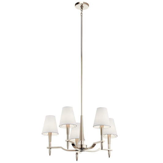 Kinsey Chandelier, Polished Nickel