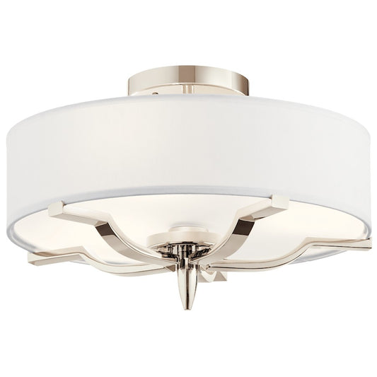 Kichler Kinsey 3 Light Flush Mount, Polished Nickel