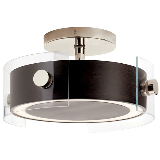 Kichler Semi Flush LED, Walnut Wood