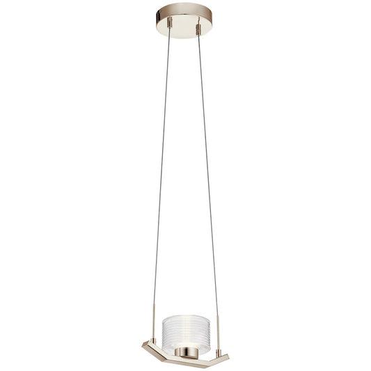 1 Light LED Mini Pendant, Polished Nickel