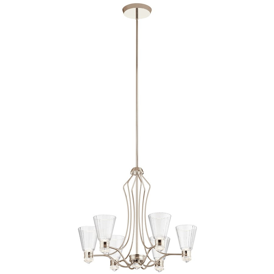 Chandelier LED, Polished Nickel