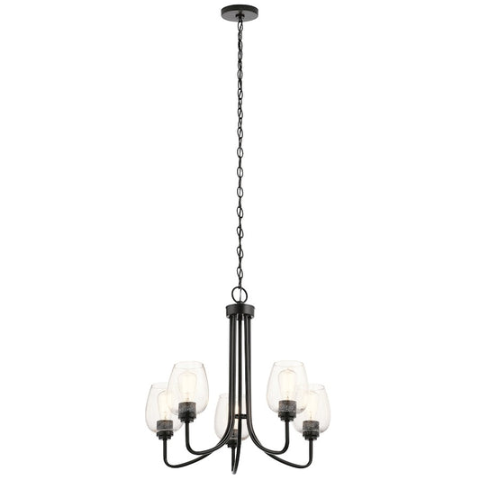 Kichler Valserrano 5 Light Chandelier, Black - 44377BKCS