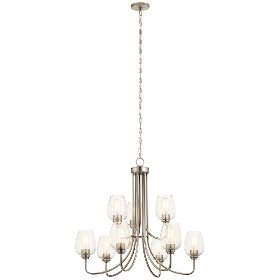 Kichler Valserrano 9 Light Chandelier, Brushed Nickel - 44378NICS