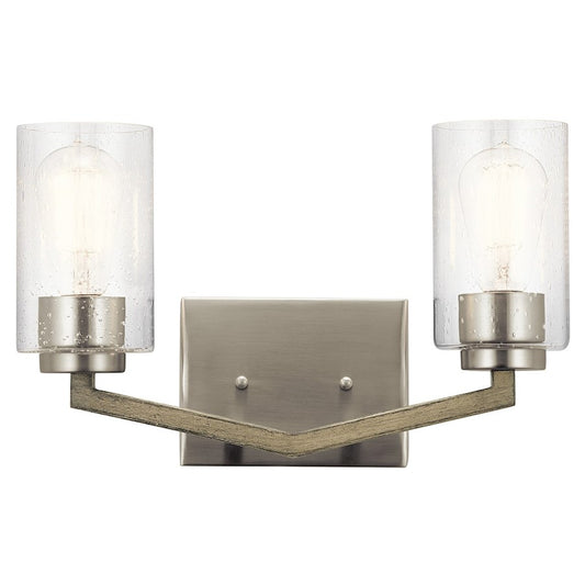 Lodge Country Bathroom Vanity Light, Distressed Antique Gray