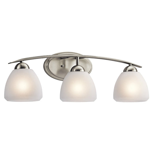 3 Light Bathroom Vanity Light, Brushed Nickel