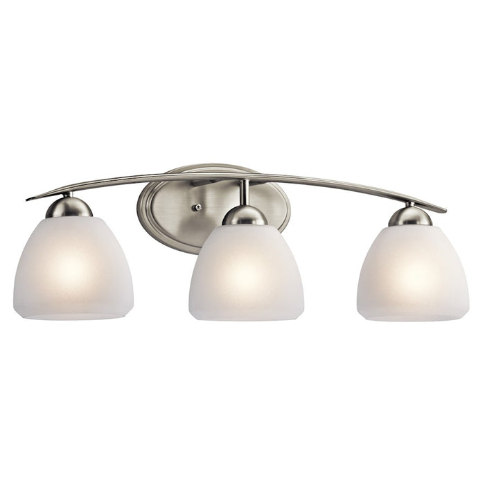 Kichler Calleigh 3 Light Bath, Brushed Nickel/Satin Etched Opal