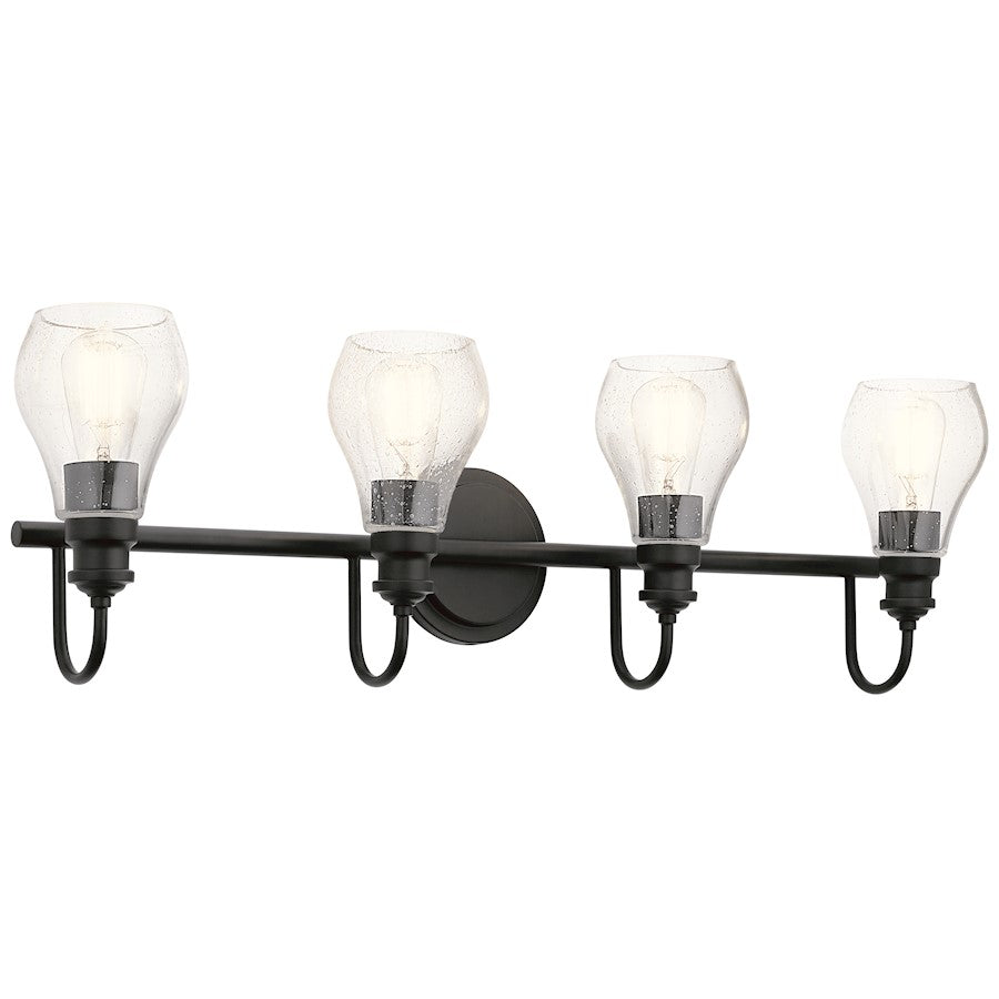 Kichler Greenbrier 4 Light Vanity Light, Black - 45393BK