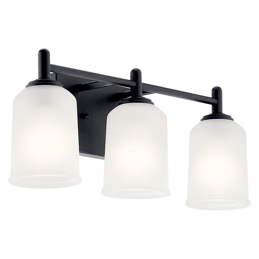 Kichler Shailene 3 Light Bath Light, Black/Satin Etched - 45574BK