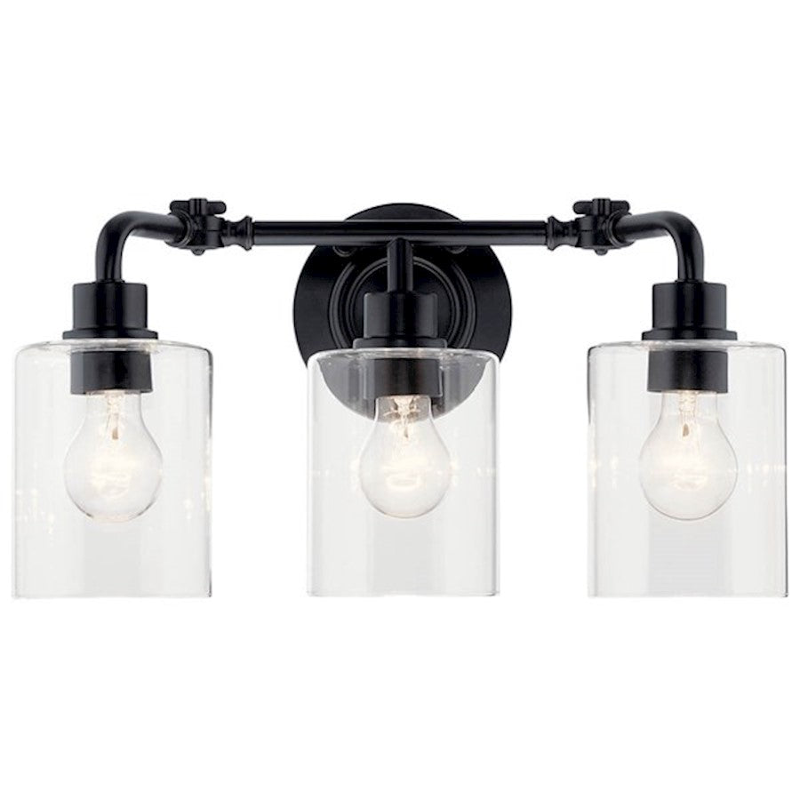 3 Light Bathroom Vanity Light, Black