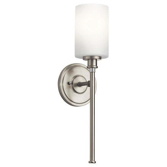 Joelson 1 Light Wall Sconce, Brushed Nickel/Satin Etched Opal