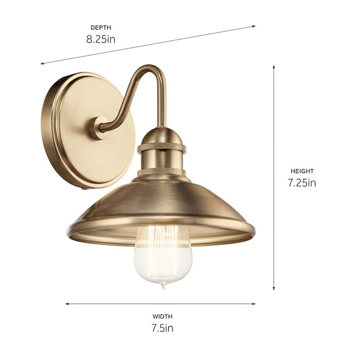 Kichler Clyde 1 Light Wall Sconce, Champagne Bronze