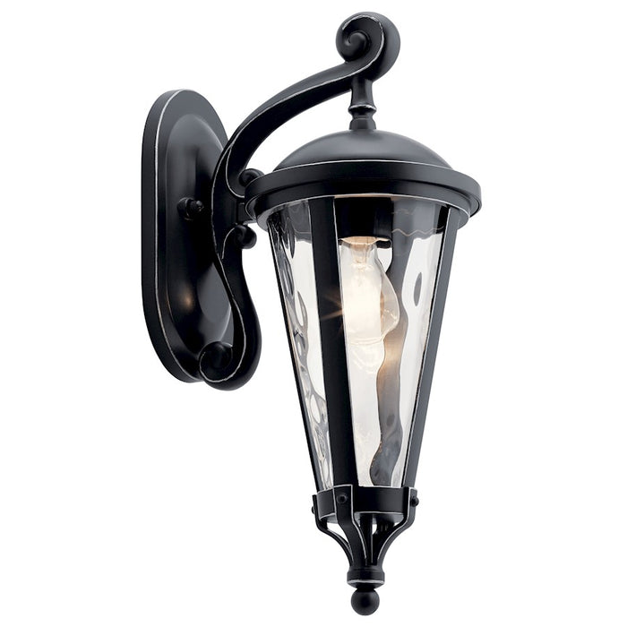 Kichler 1 Light Traditional Outdoor Wall, Black with Silver Highlights