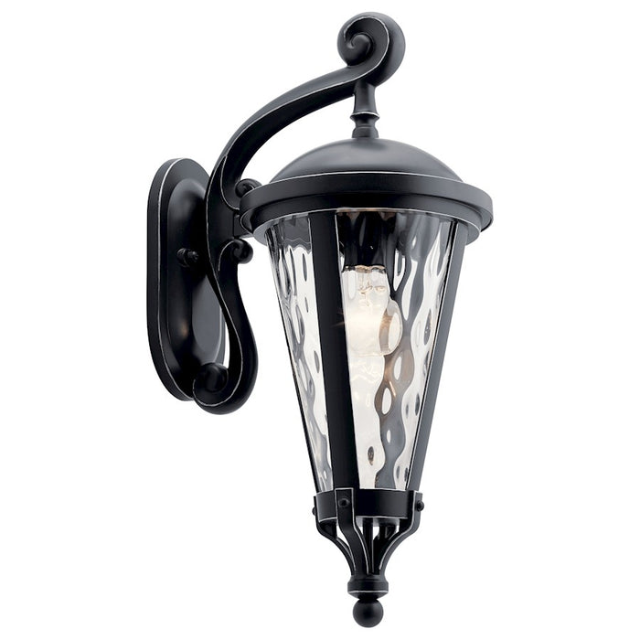 Kichler 1 Light Outdoor Wall, Black with Silver Highlights