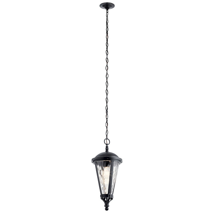 Kichler 1 Light Outdoor Pendant, Black with Silver Highlights