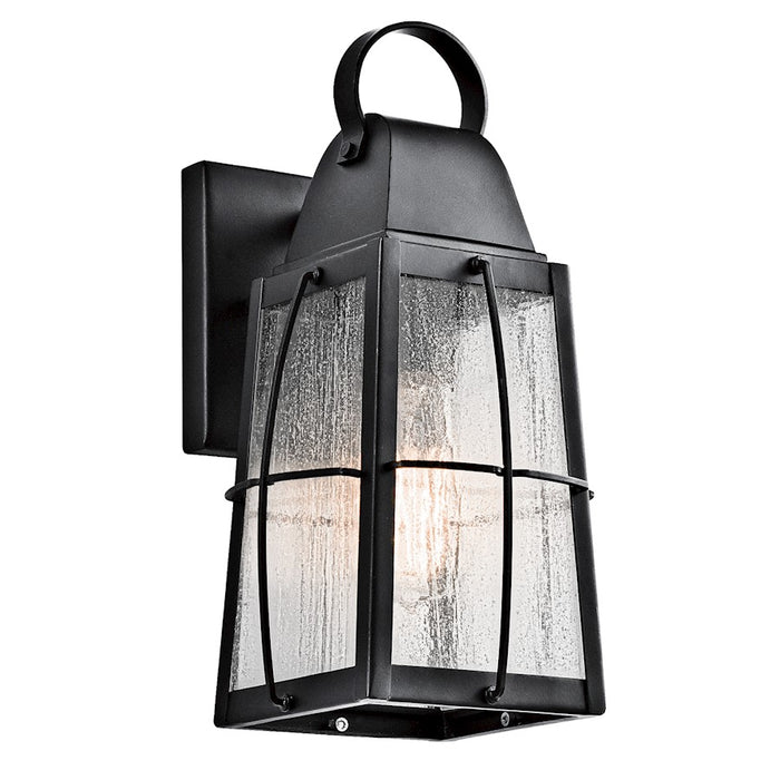 Kichler Tolerand Outdoor Wall Light, Textured Black/Clear Seeded