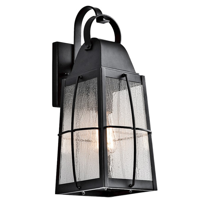 Kichler Tolerand Outdoor Wall Light, Textured Black/Clear Seeded