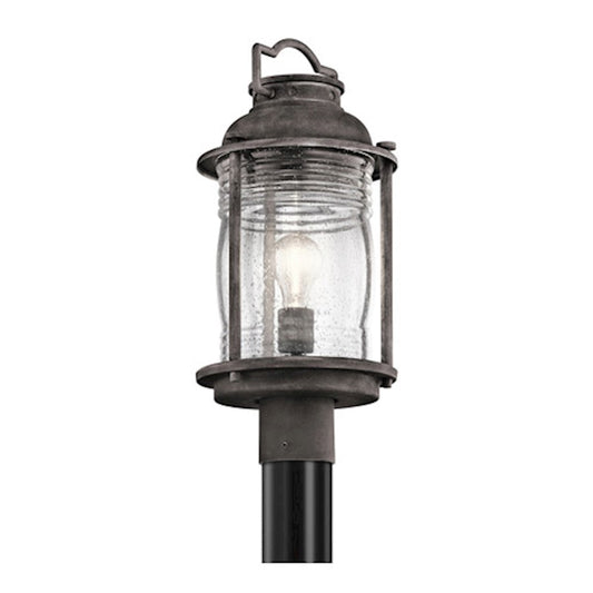 Kichler Ashland Bay 1 Light Outdoor Post Light, Weathered Zinc - 49573WZC