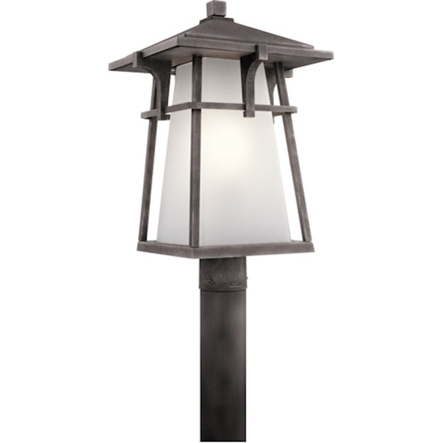 Kichler Beckett 1 Light Outdoor Post Mount, Weathered Zinc - 49724WZC