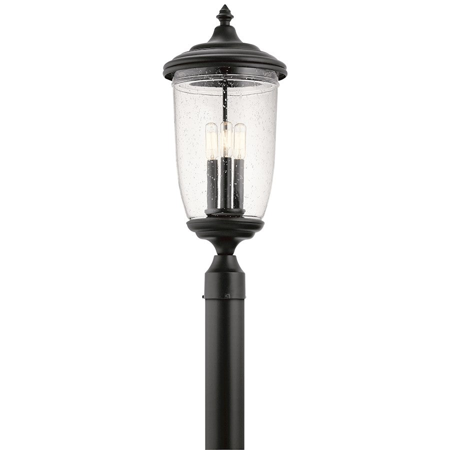 Kichler Yorke 3 Light Outdoor Post Light, Textured Black - 49823BKT