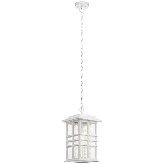 1 Light Outdoor Pendant, White