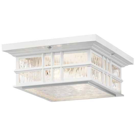 Kichler Beacon Square 2 Light Outdoor Ceiling Light, White