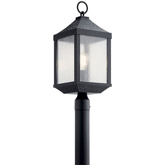 Kichler Springfield 1 Light Outdoor Post Light, Distressed, Black - 49987DBK