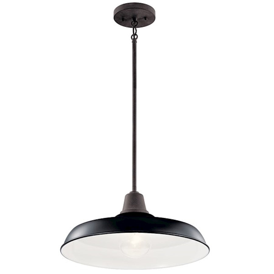 Kichler Pier 1 Light 16" Convertible Pendant, Black - 49993BK