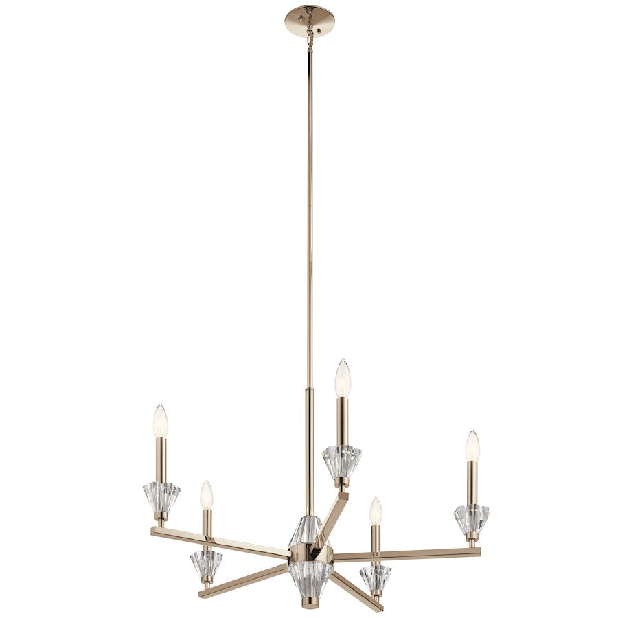 Kichler Calyssa 5 Light Chandelier, Polished Nickel - 52001PN