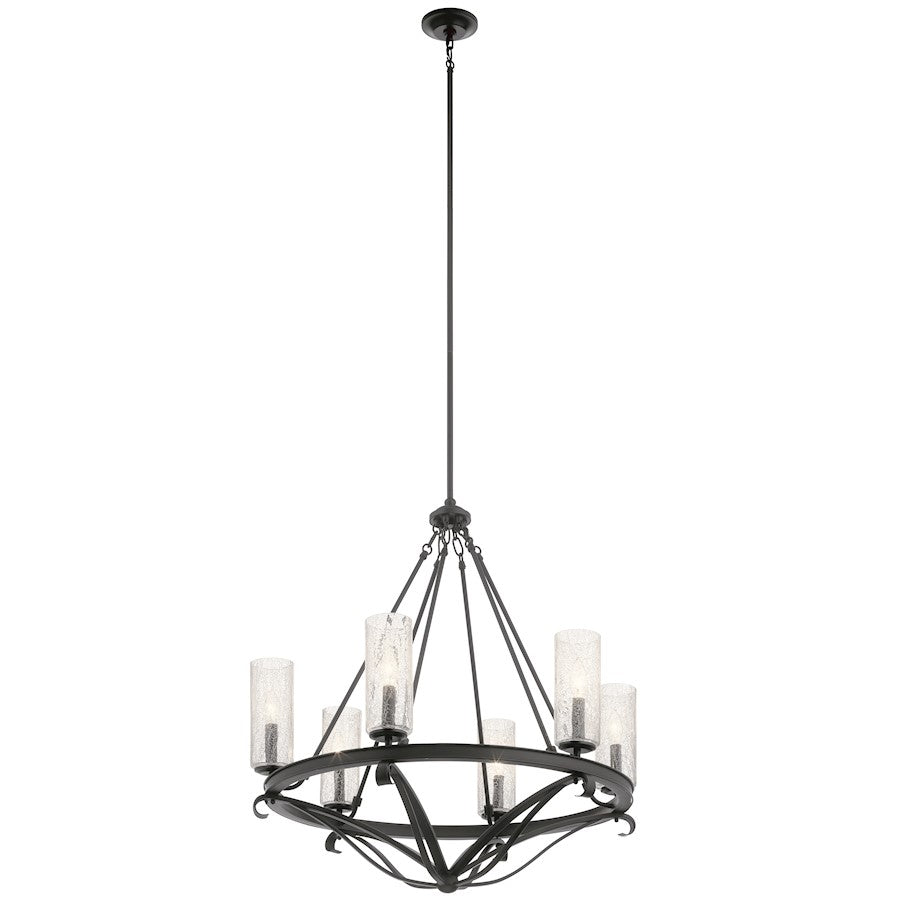 Kichler Krysia 6 Light Chandelier, Black - 52009BK