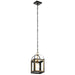 Kichler Vath 8" 1 Light Indoor Pendant, Black/Natural Brass - 52030BKNBR
