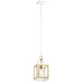 Kichler Vath 8" 1 Light Indoor Pendant, White/Natural Brass - 52030WHNBR