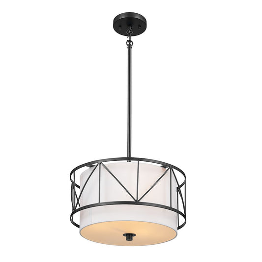 Kichler Birkleigh 3 Light 9" Pendant/Semi Flush Mount, Black - 52074BK