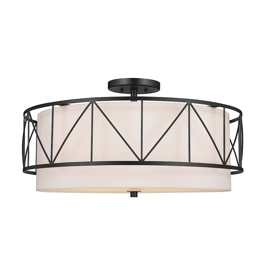 Kichler Birkleigh 4 Light Semi Flush Mount, Black - 52076BK