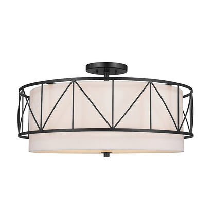 Kichler Birkleigh 4 Light Semi Flush Mount, Black - 52076BK