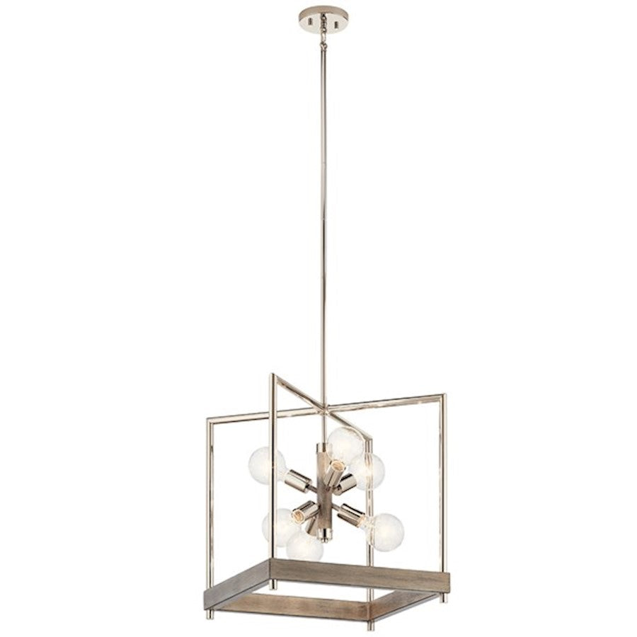 Kichler Tanis 6 Light Foyer Pendant, Distressed Antique Gray - 52092DAG