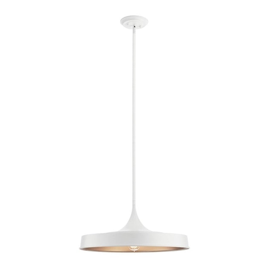 Kichler Elias 9.75" 1 Light Convertible Pendant, White - 52096WH