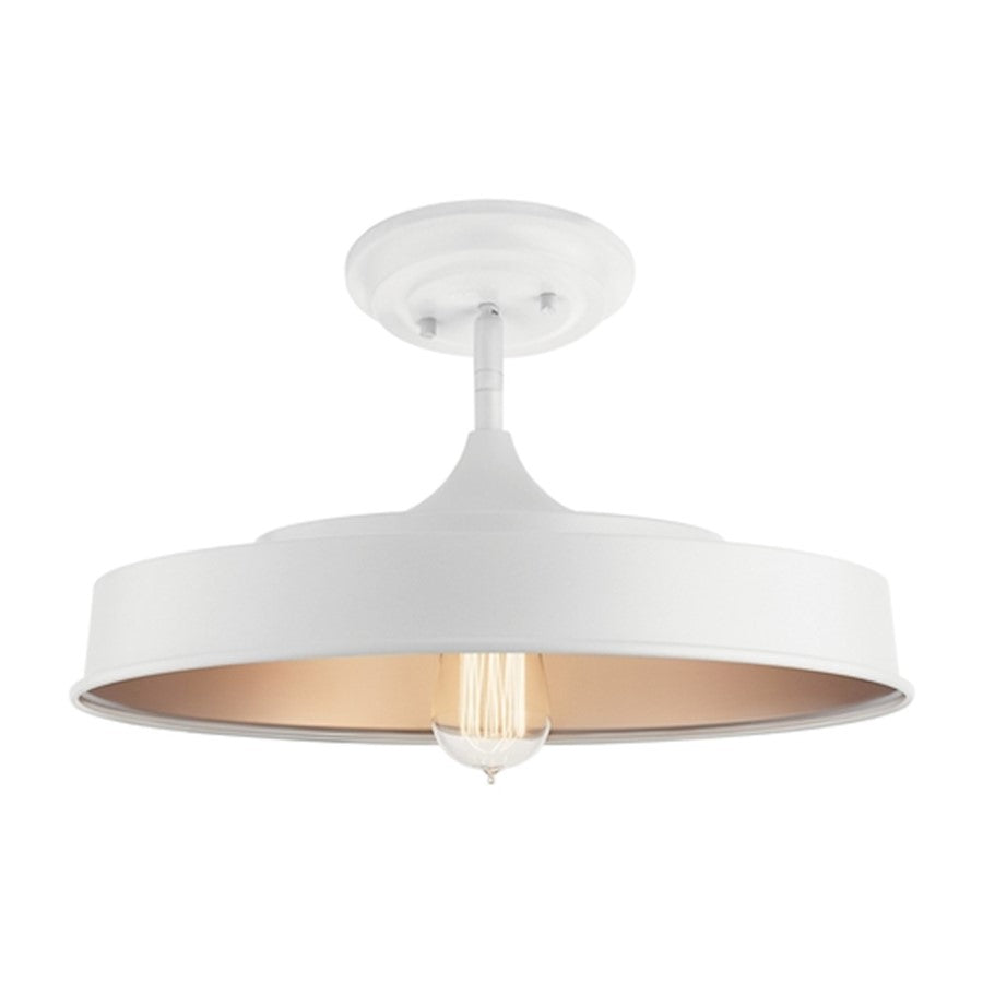 Kichler Elias 16" 1 Light Semi Flush, White - 52098WH