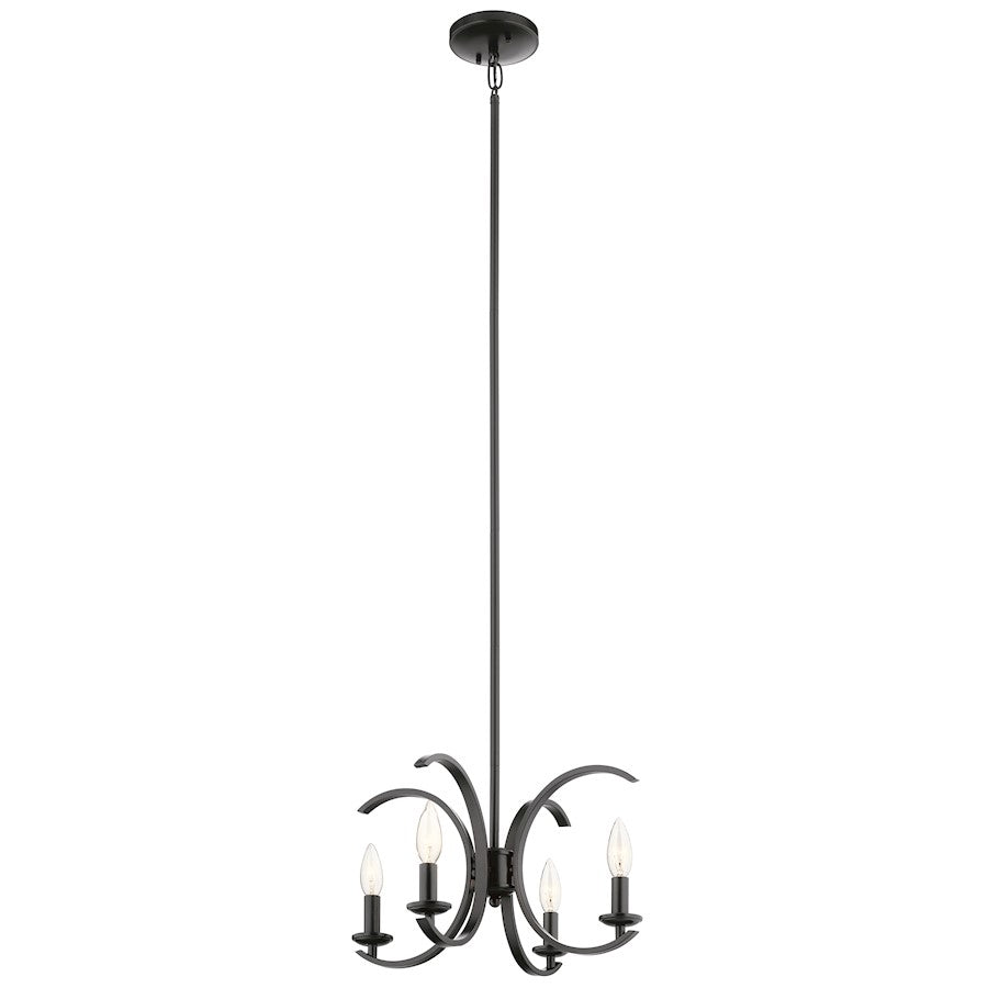 Kichler Cassadee 16" 4 Light Convertible Pendant/Semi Flush, Black - 52119BK