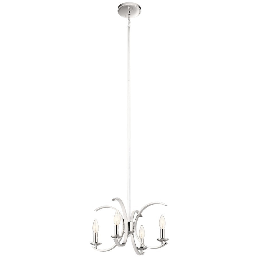 Kichler Cassadee 16" 4 Light Convertible Pendant/Semi Flush, Chrome - 52119CH