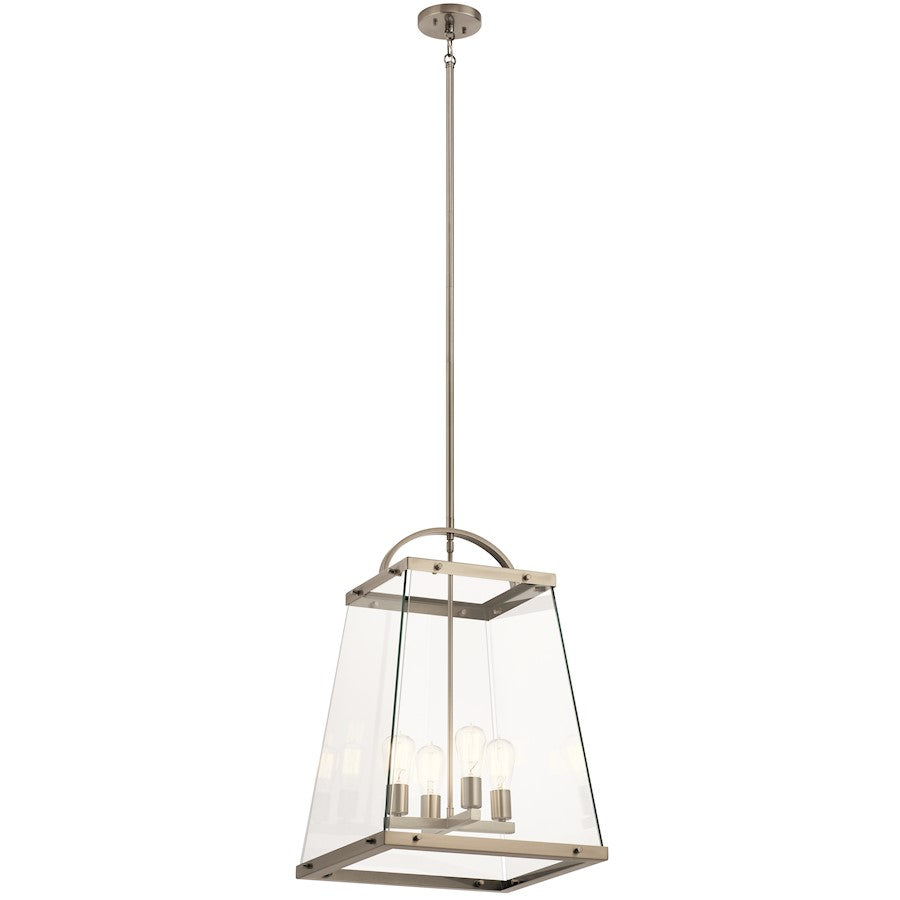 Kichler Darton 25.75" 4 Light Large Foyer Pendant, Clear, Pewter - 52124CLP