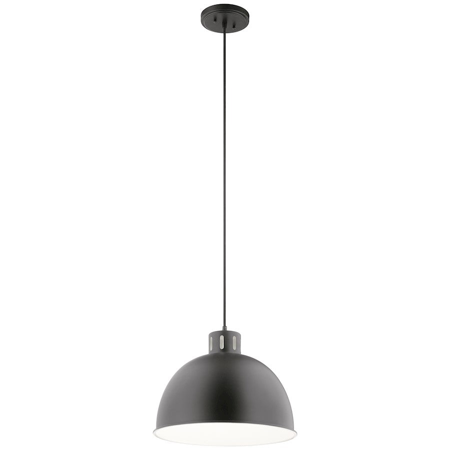 Kichler Zailey 12.5" 1 Light Pendant, Black - 52153BK